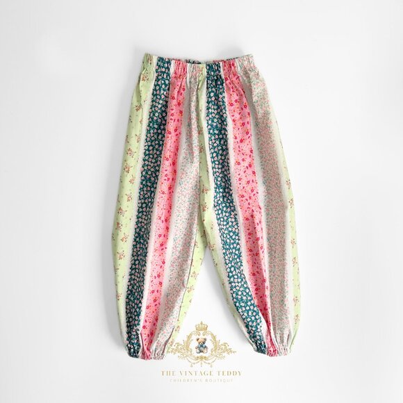 NWT Pretty Girls Luna Pants Comfy Loose Fitting Bohemian Botanicals Patchwork 5T - Picture 1 of 4
